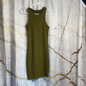 Olive green fitted dress